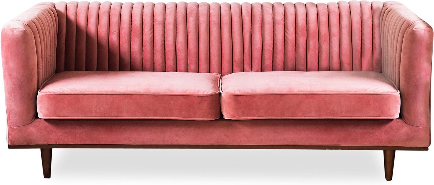 sectional sleeper sofa Edloe Finch 3 Seater Sofa Sofas and Loveseat Fabric color: Blush pink velvet Contemporary