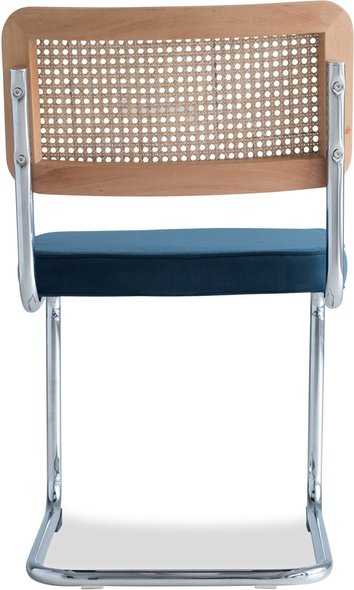 Edloe Finch Dining Chair Dining Room Chairs Fabric color: Blue velvet Midcentury