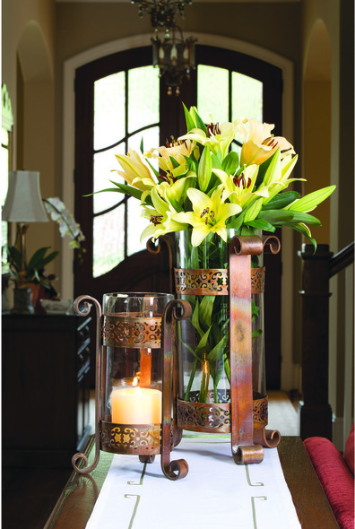 crystal decorative tray ELK Lifestyle Vase / Jar / Bottle Vases-Urns-Trays-Finials Burned Copper, Clear Traditional