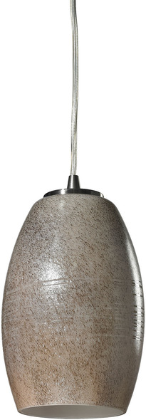 modern silver pendant light ELK Lighting Mini Pendant Satin Nickel Transitional