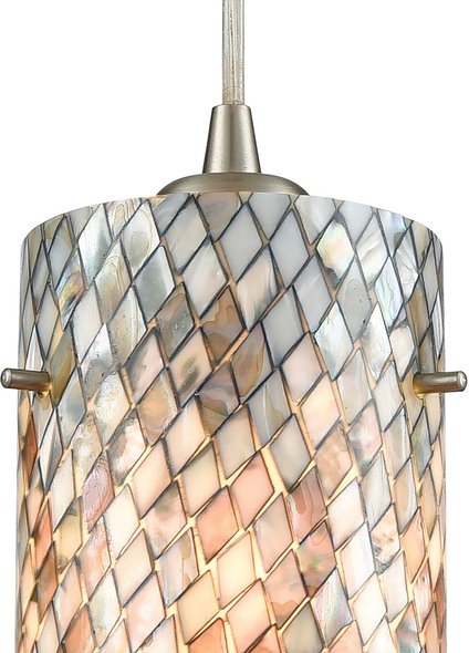 gold light pendants in kitchen ELK Lighting Mini Pendant Satin Nickel Transitional