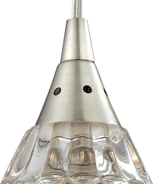 kitchen lamp shades glass ELK Lighting Mini Pendant Satin Nickel Modern / Contemporary