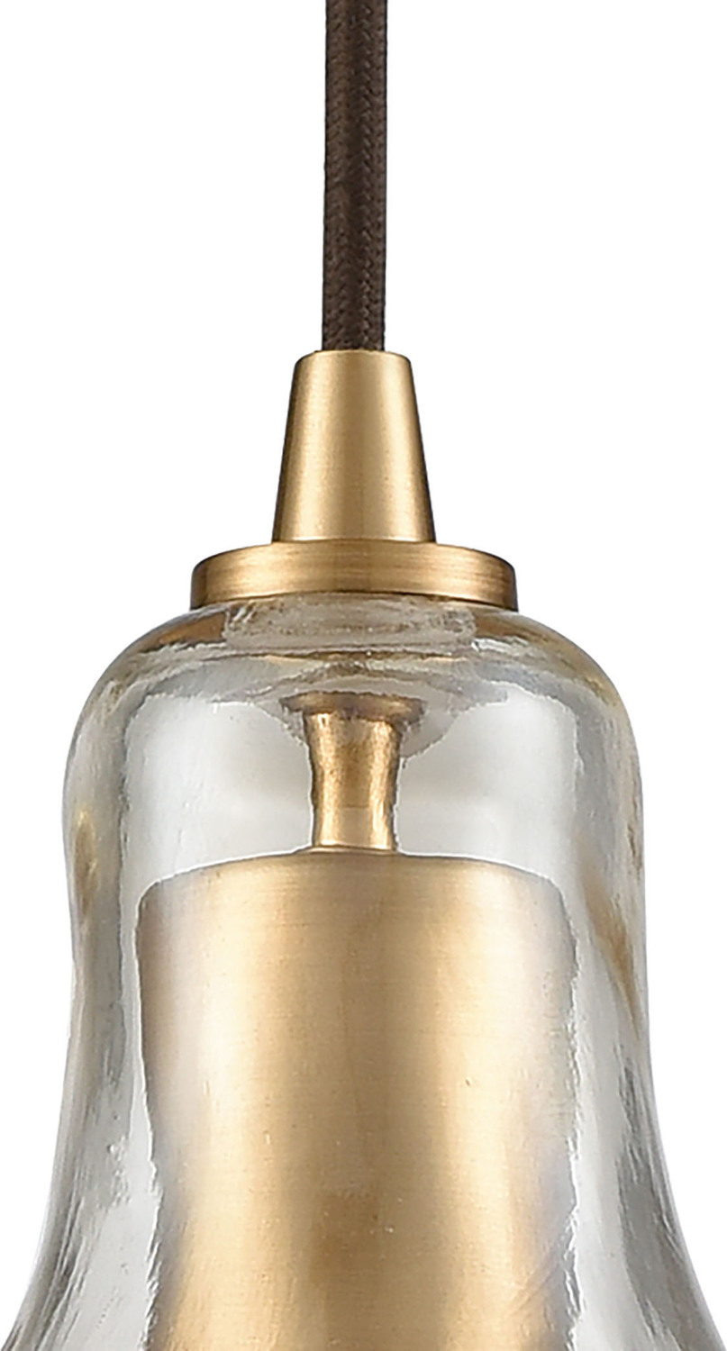 brass ceiling lamp shade ELK Lighting Mini Pendant Satin Brass Transitional