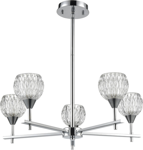 6 light silver chandelier ELK Lighting Chandelier Polished Chrome Modern / Contemporary