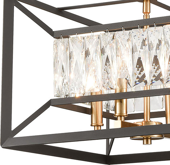 silver ceiling pendant light fitting ELK Lighting Pendant Charcoal, Satin Brass Modern / Contemporary
