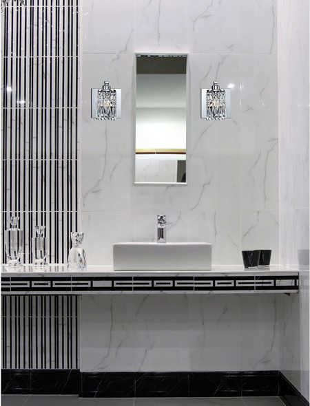 glass bathroom pendant light ELK Lighting Vanity Light Polished Chrome Modern / Contemporary