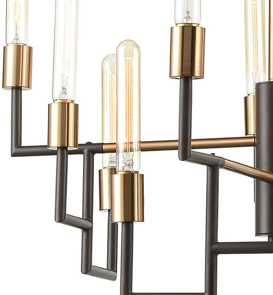 glass light shades for chandelier ELK Lighting Chandelier Oil Rubbed Bronze, Satin Brass Modern / Contemporary