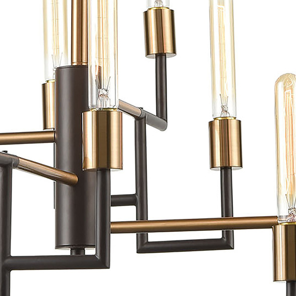 glass light shades for chandelier ELK Lighting Chandelier Oil Rubbed Bronze, Satin Brass Modern / Contemporary