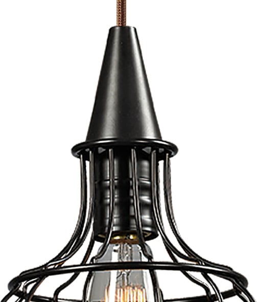 black drum light fixture ELK Lighting Mini Pendant Oil Rubbed Bronze Transitional