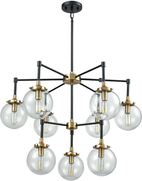 chandelier light lamp ELK Lighting Chandelier Chandelier Matte Black, Antique Gold Modern / Contemporary