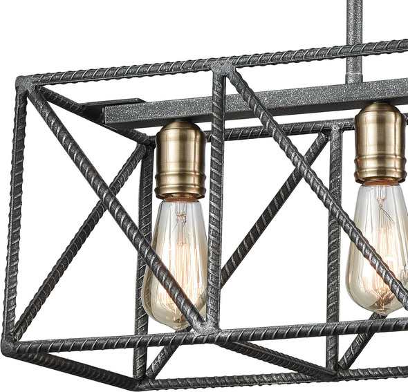 kitchen island pendant lighting ideas ELK Lighting Island Light Silverdust Iron, Satin Brass Modern / Contemporary