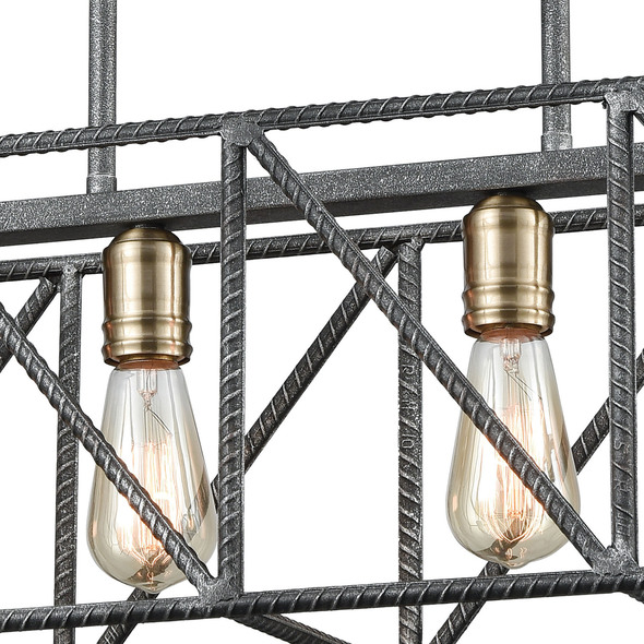 kitchen island pendant lighting ideas ELK Lighting Island Light Silverdust Iron, Satin Brass Modern / Contemporary