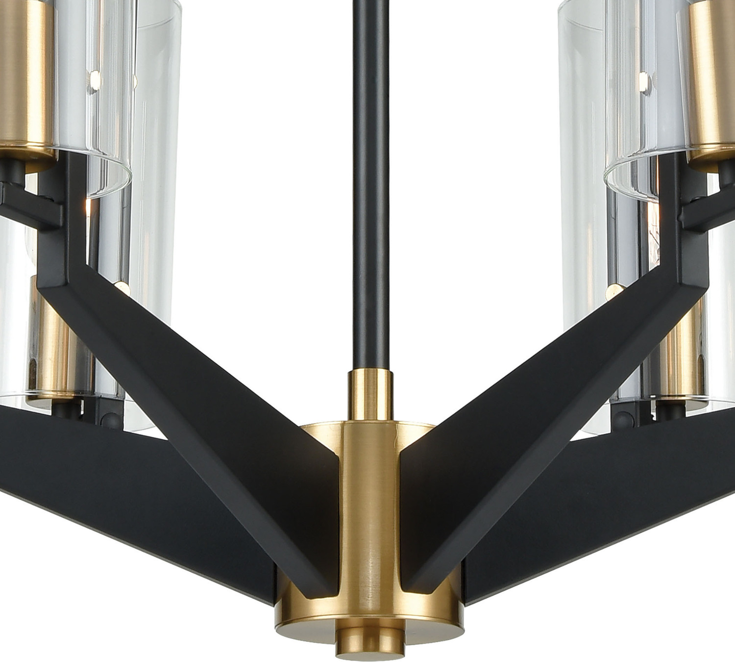 cool bedroom chandeliers ELK Lighting Chandelier Matte Black, Satin Brass Transitional