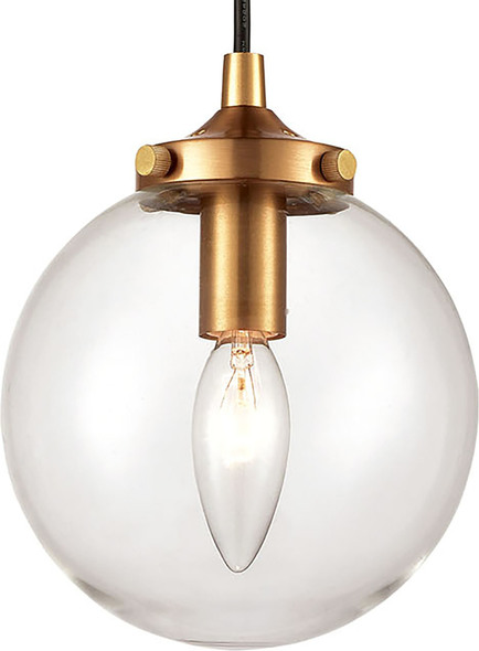 buy rattan pendant light ELK Lighting Mini Pendant Matte Black, Antique Gold Modern / Contemporary