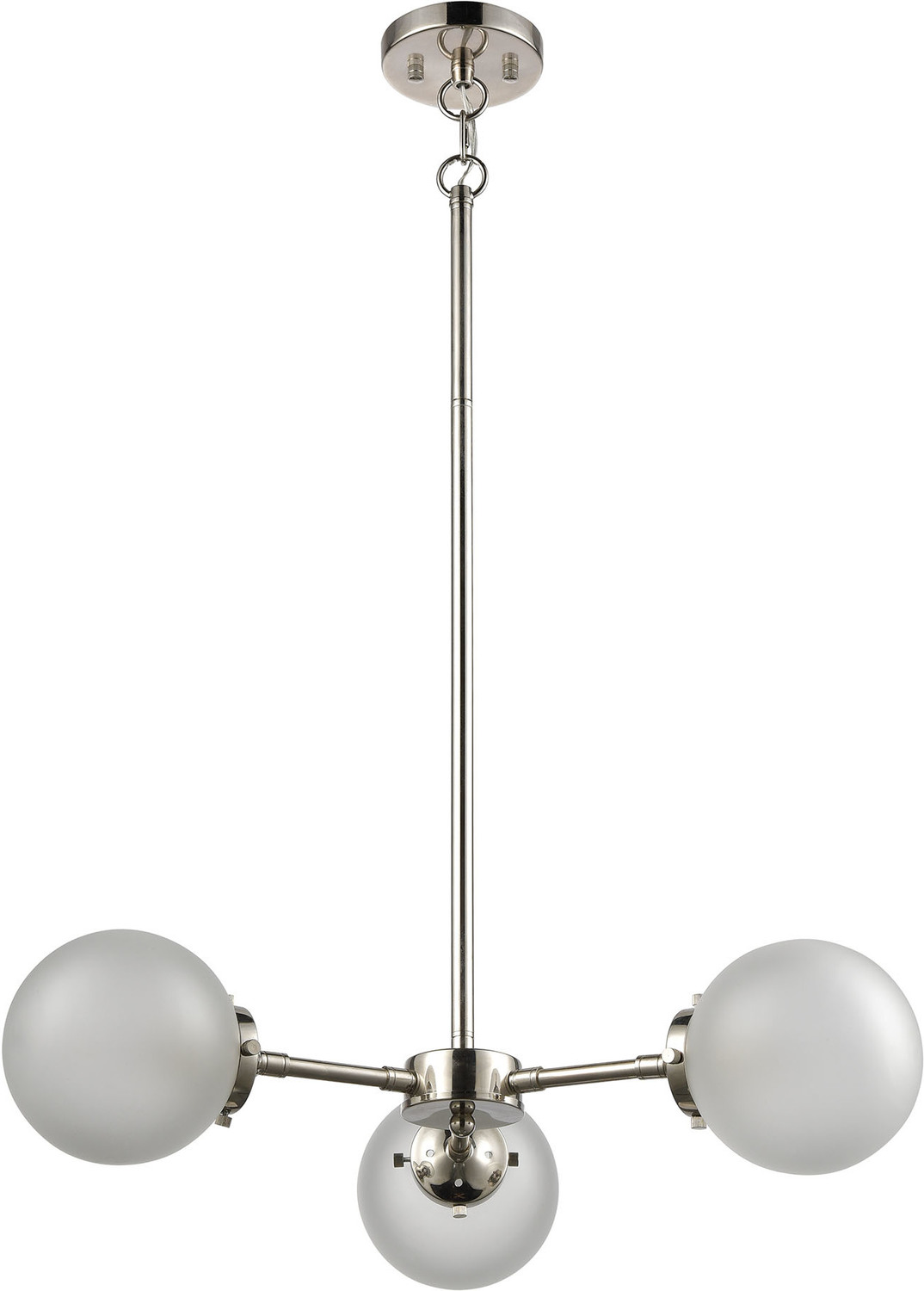modern pendants and chandeliers ELK Lighting Chandelier Polished Nickel Modern / Contemporary