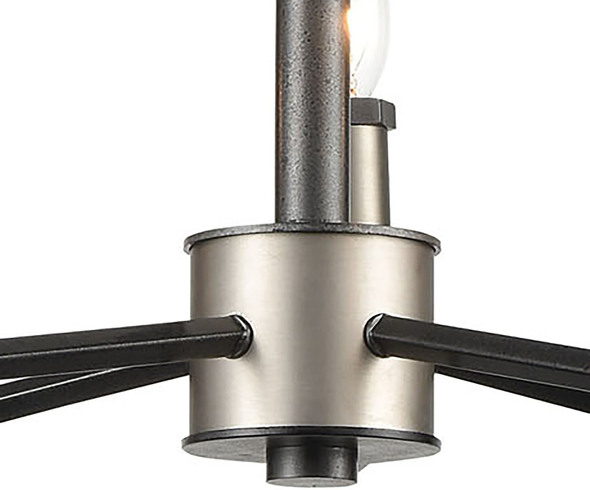 silver ceiling fan with crystals ELK Lighting Chandelier Gray Iron, Brushed Platinum Transitional