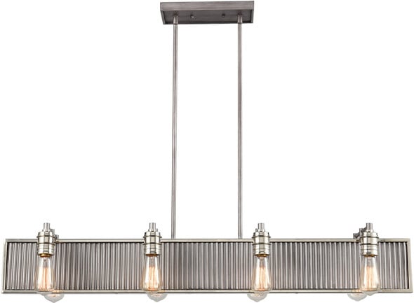 modern chandeliers for kitchen island ELK Lighting Island Light Weathered Zinc, Polished Nickel Modern / Contemporary