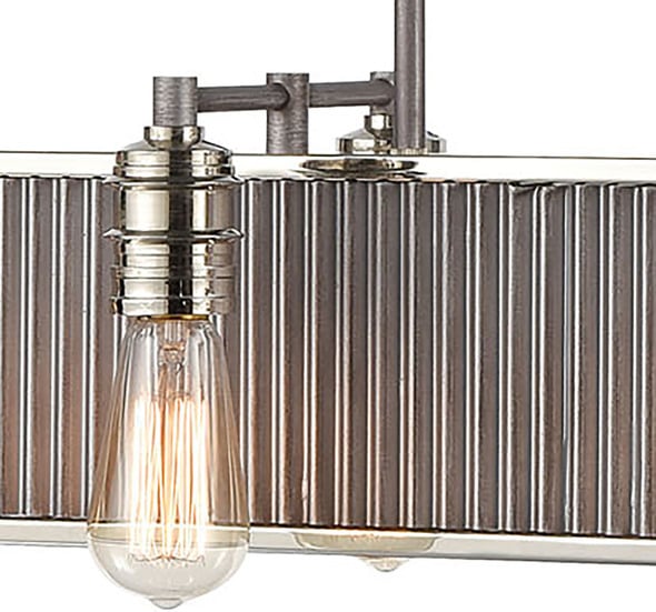 modern chandeliers for kitchen island ELK Lighting Island Light Weathered Zinc, Polished Nickel Modern / Contemporary
