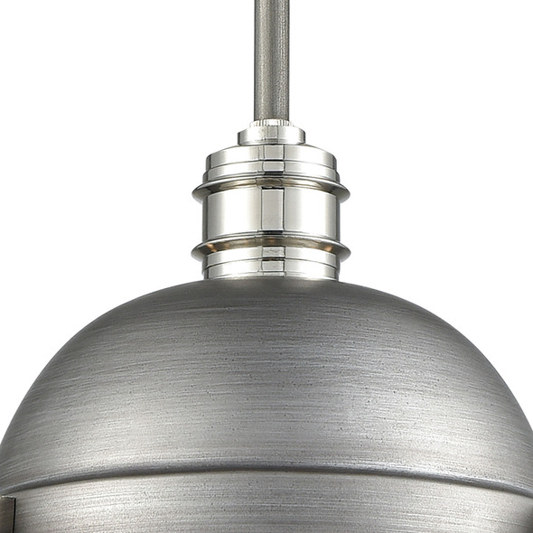 pendant lamp globe ELK Lighting Mini Pendant Weathered Zinc, Polished Nickel Transitional
