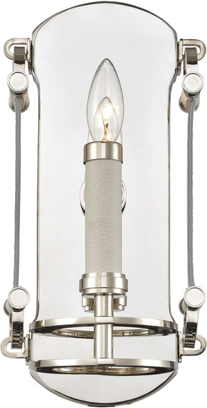 aged brass wall sconce ELK Lighting Sconce Polished Nickel Modern / Contemporary