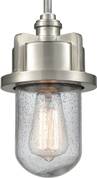 drum lights for kitchen ELK Lighting Mini Pendant Weathered Zinc, Satin Nickel Modern / Contemporary