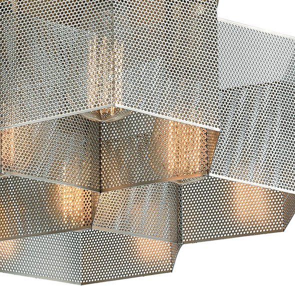 flush mount fan and light ELK Lighting Semi Flush Mount Satin Brass, Polished Nickel Modern / Contemporary
