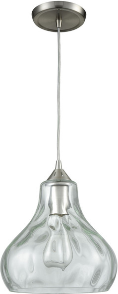 matte pendant light ELK Lighting Mini Pendant Satin Nickel Modern / Contemporary