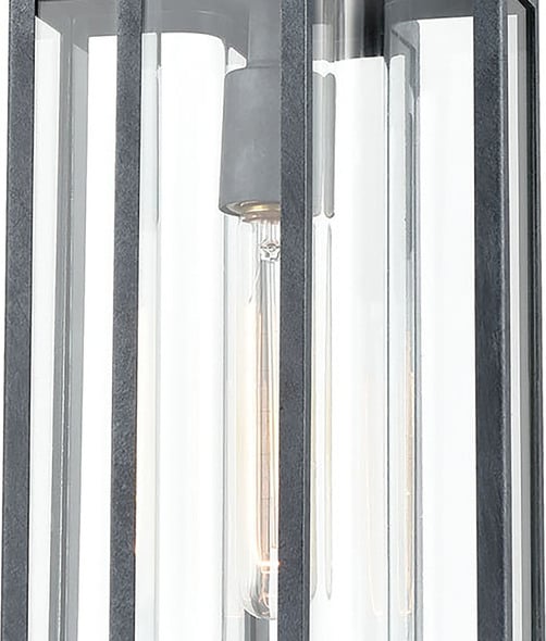 4 light linear pendant ELK Lighting Hanging Pendant Lighting Aged Zinc Transitional