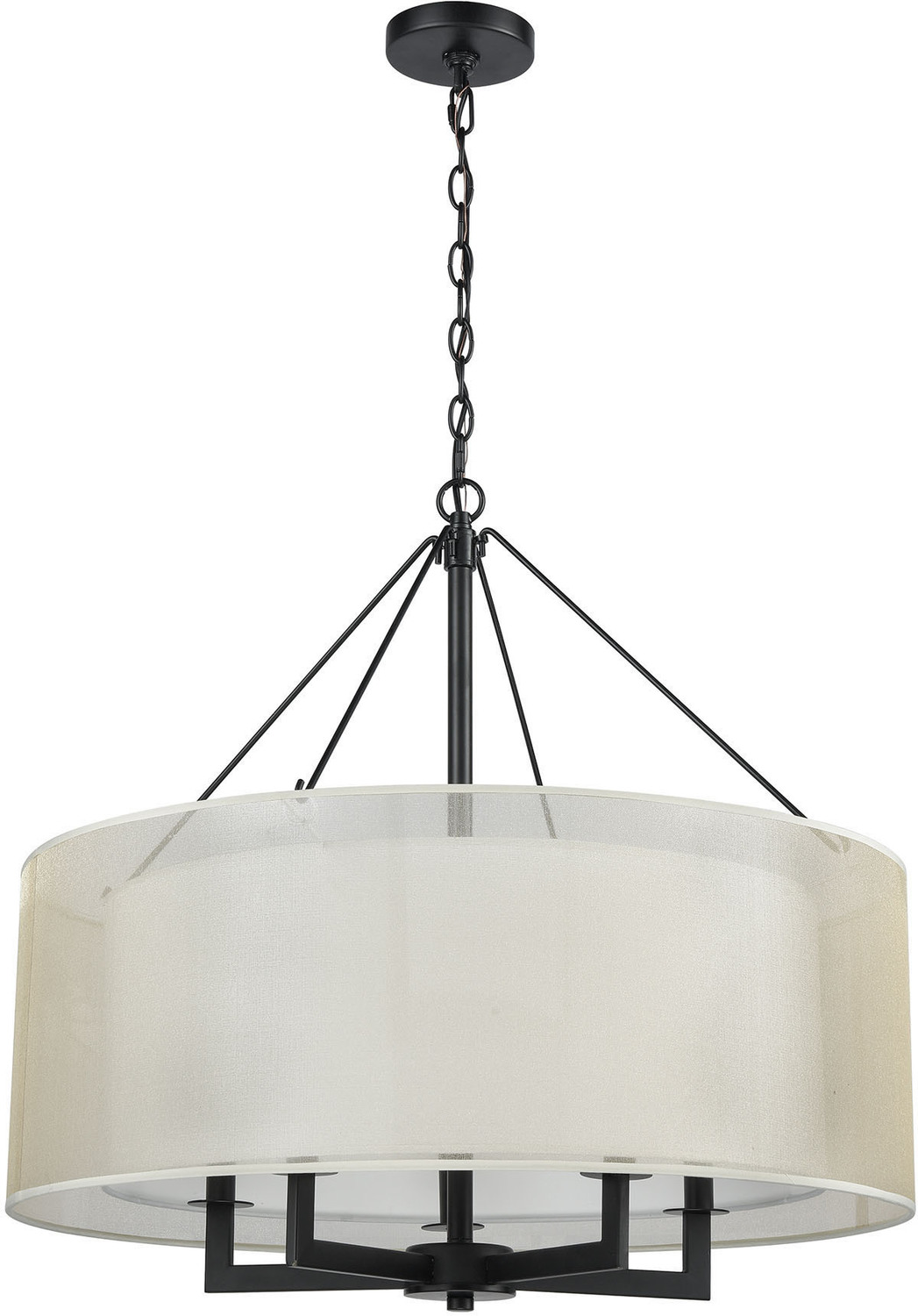 glass dome light pendant ELK Lighting Pendant Matte Black Modern / Contemporary