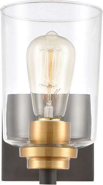 types of vanity lights ELK Lighting Vanity Light Matte Black, Brushed Brass Transitional