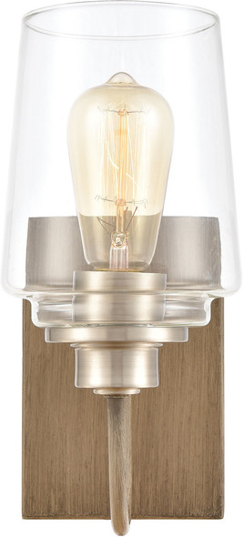 5 bulb vanity light brushed nickel ELK Lighting Vanity Light Light Wood, Satin Nickel Transitional