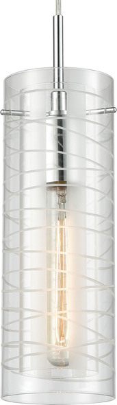 sea glass ceiling light ELK Lighting Mini Pendant Polished Chrome Modern / Contemporary