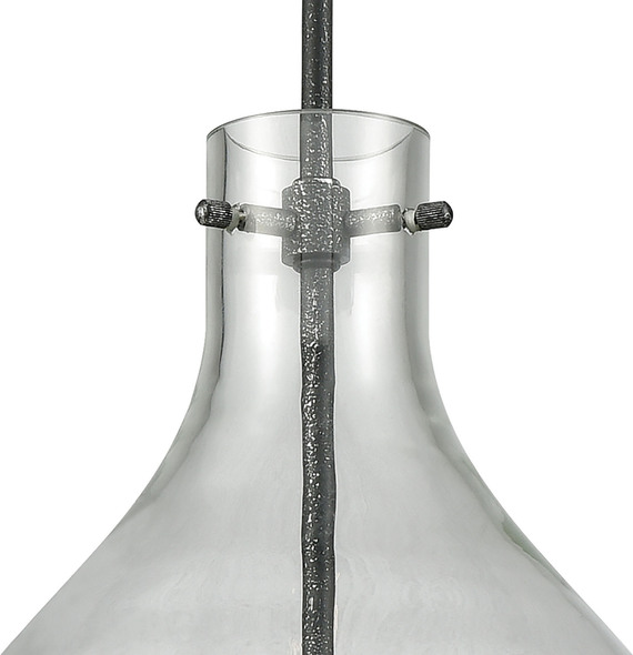 modern black pendant light ELK Lighting Mini Pendant Silvered Graphite Transitional