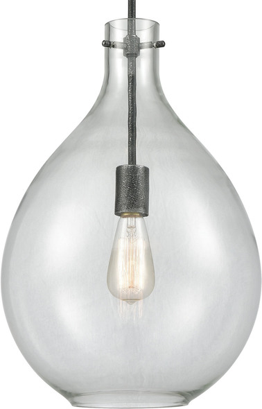 modern black pendant light ELK Lighting Mini Pendant Silvered Graphite Transitional