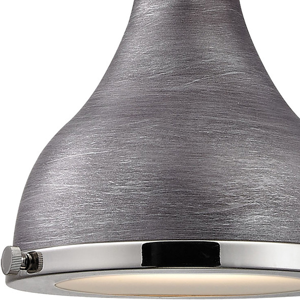 dome shaped light fixture ELK Lighting Mini Pendant Polished Nickel, Weathered Zinc Transitional