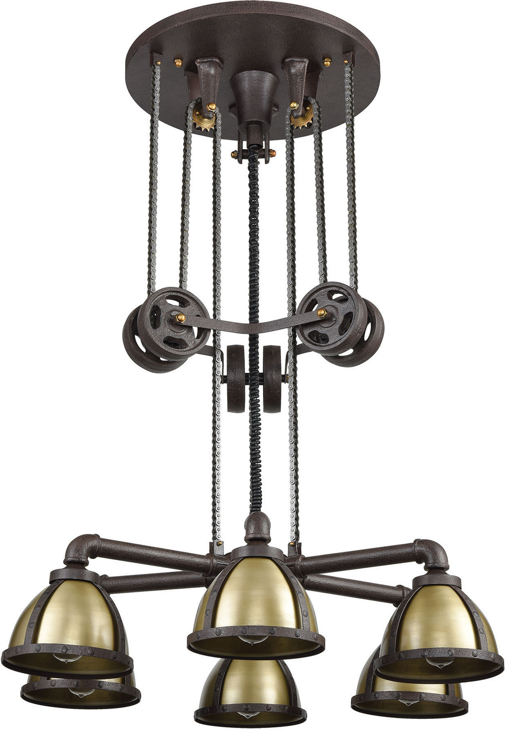6 light chandelier ELK Lighting Chandelier Vintage Rust, Vintage Brass Transitional