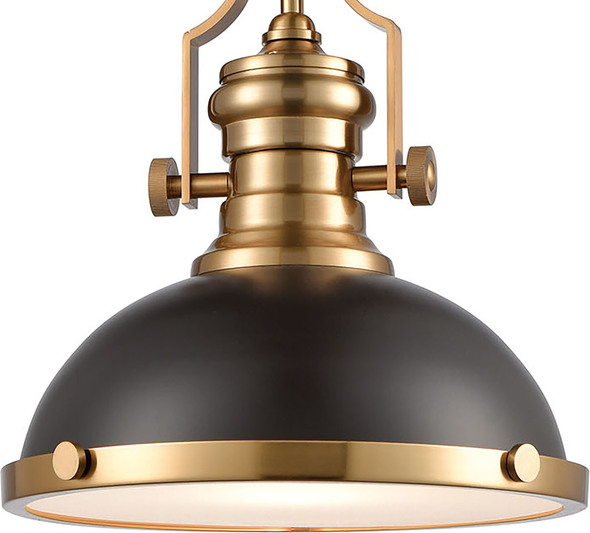 pendant light how to install ELK Lighting Pendant Oil Rubbed Bronze, Satin Brass Transitional