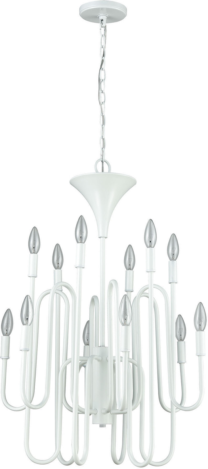 s chandelier ELK Lighting Chandelier Matte White Modern / Contemporary
