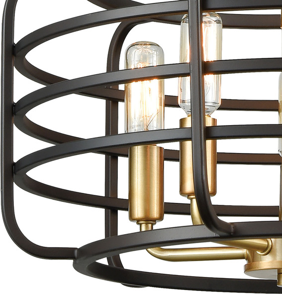 black and gold hanging light ELK Lighting Pendant Oil Rubbed Bronze, Satin Brass Modern / Contemporary