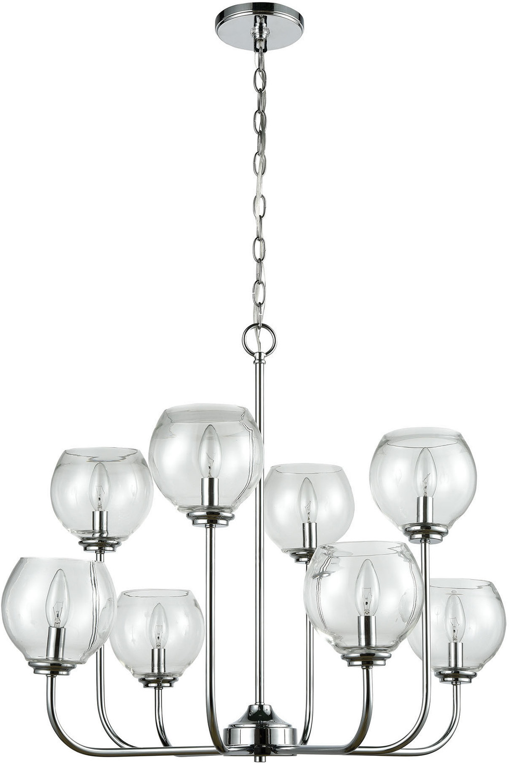 modern 5 light chandelier ELK Lighting Chandelier Polished Chrome Transitional