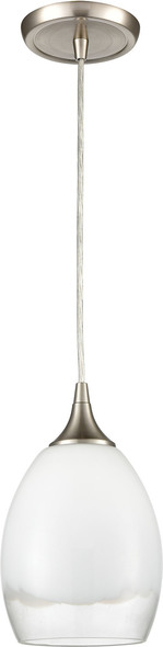 brass pendant lamp shade ELK Lighting Mini Pendant Satin Nickel Modern / Contemporary