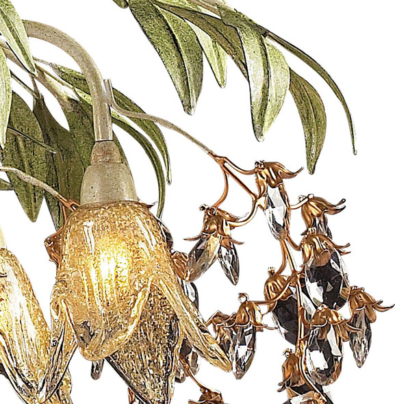 cool chandeliers ELK Lighting Chandelier Seashell, Sage Green Traditional