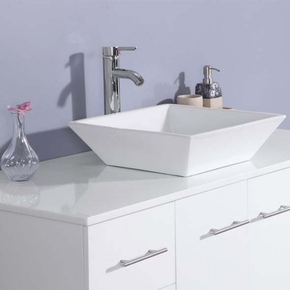 60 bathroom vanity double sink Eviva White