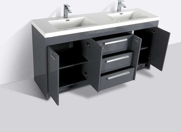 bathroom cabinet around sink Eviva Grey
