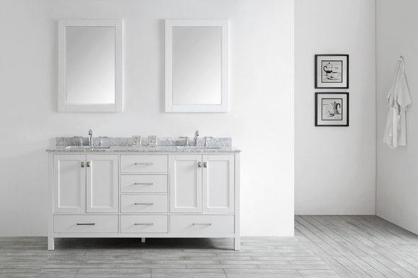 60 inch double vanity bathroom Eviva White