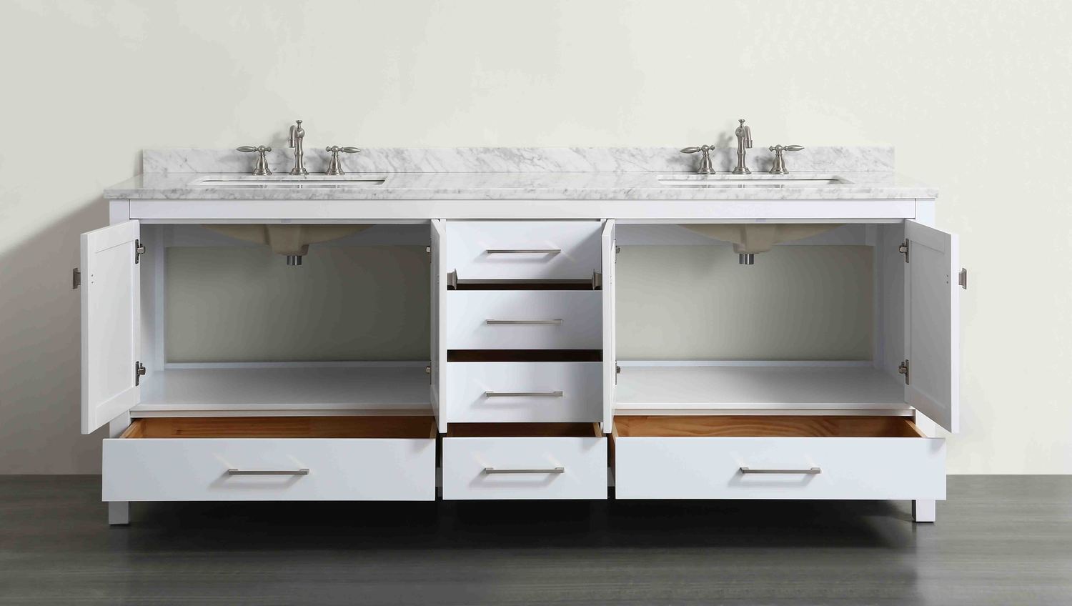 30 inch bathroom vanity with drawers Eviva White