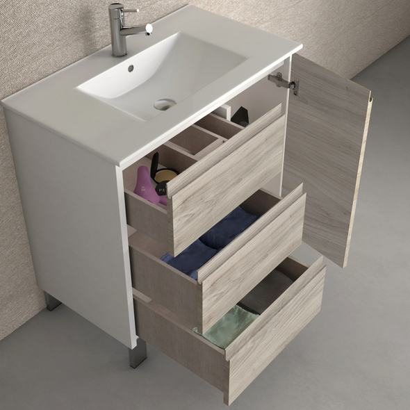 small bathroom sinks with storage Eviva White Grey