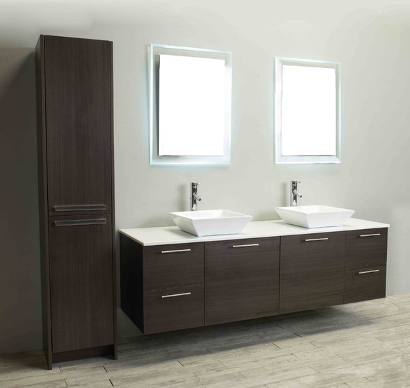dark grey vanity bathroom Eviva bathroom Vanities Grey Oak NA