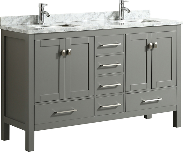 72 bathroom vanity double sink Eviva Grey