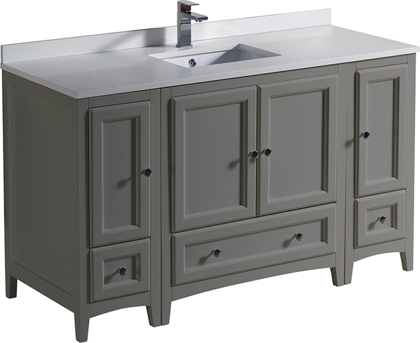 50 inch double sink vanity Fresca Gray